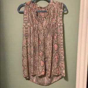 Grey and Pink Snakeskin Pattern Tank Top